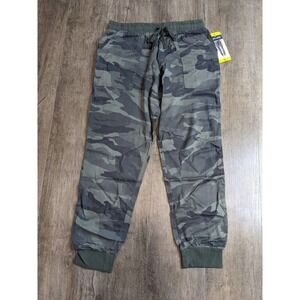 NWT Splendid Camo Jogger Pants Size Small Women's Green Drawstring